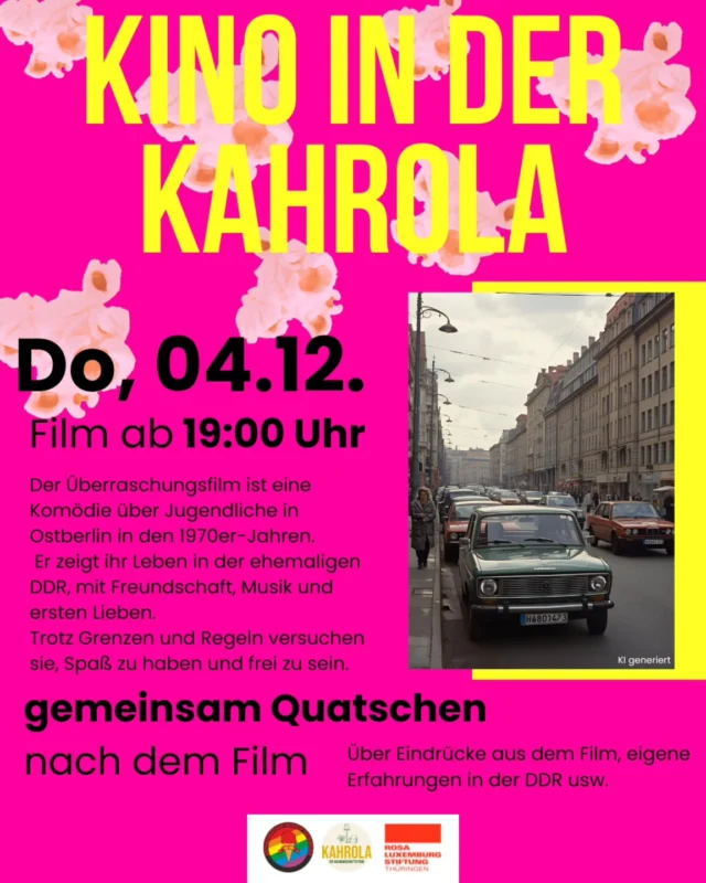 Der letzte Film unserer kleinen Kinoreihe ist eine Überraschung! 

Wer erkennt den Film schon? 😉

Wir freuen uns auf spannende Gespräche nach dem Film! 

Finanziert durch: @rosaluxth