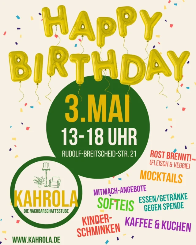 Kaum zu glauben, aber die KAHROLA wird schon 1 Jahr! 🎂🔥

Kommt am 3. Mai gern vorbei und feiert ein bisschen mit uns. Wenn ihr die KAHROLA noch nicht kennt, ist das eine gute Gelegenheit zum Kennenlernen. 

#kahla #torzumsaaletal #ostdeutschland